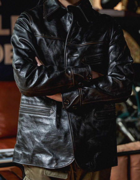 Men's Mid-Length Heavy-Duty Leather Jacket 2 Men's Mid-Length Heavy-Duty Leather Jacket - Image 2
