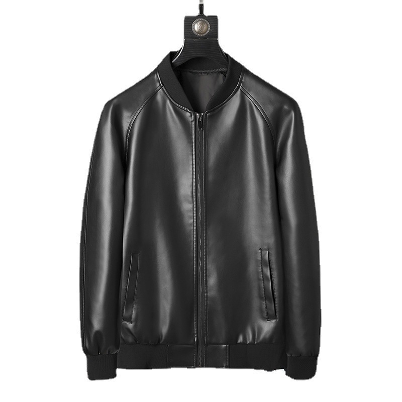 Men's Slim Fit Leather Jacket 6 Men's Slim Fit Leather Jacket - Image 6