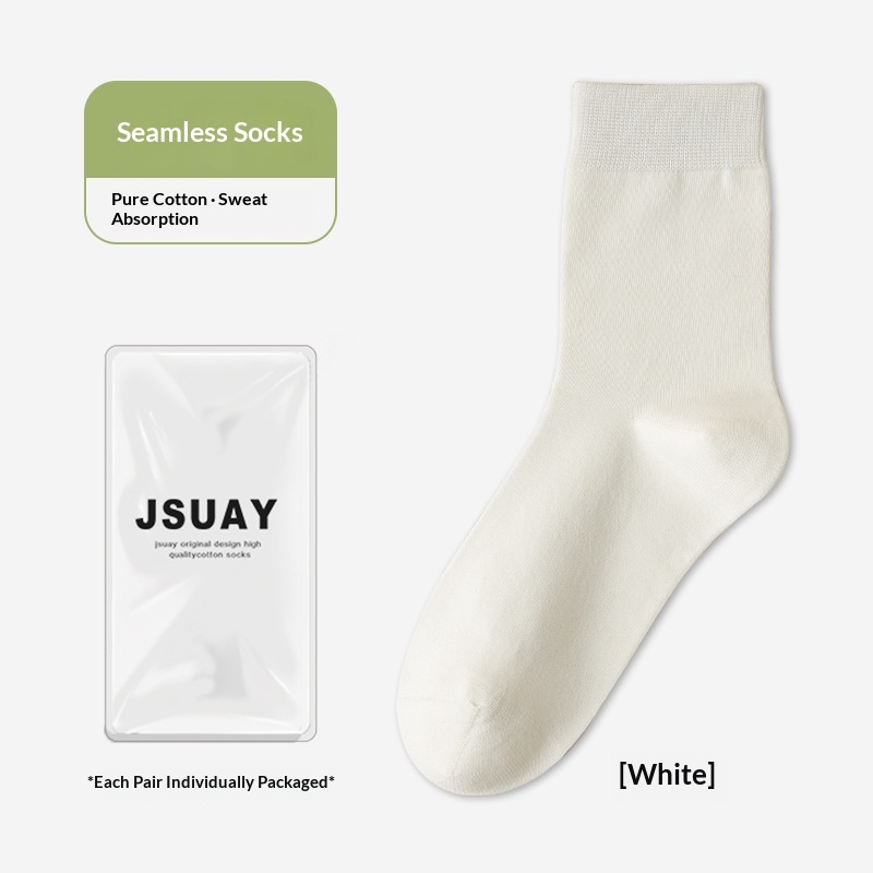 Men's Cotton Sweat-Absorbent Mid-Calf Socks 3 Men's Cotton Sweat-Absorbent Mid-Calf Socks - Image 3