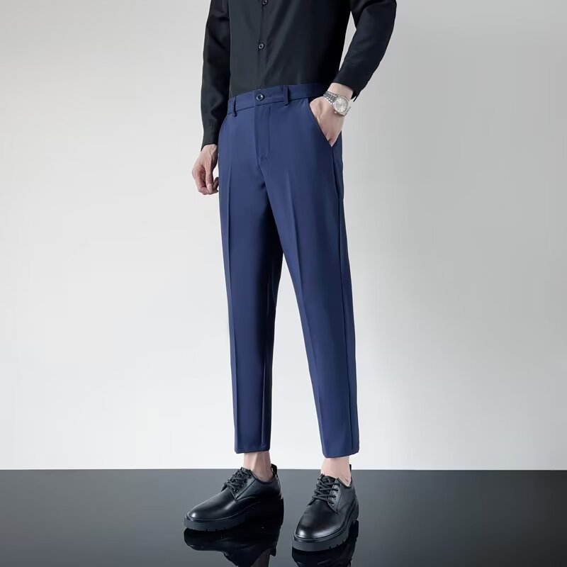 Draped Classic Tailored Slim-fit Straight-leg Casual Pants 6 Draped Classic Tailored Slim-fit Straight-leg Casual Pants - Image 6