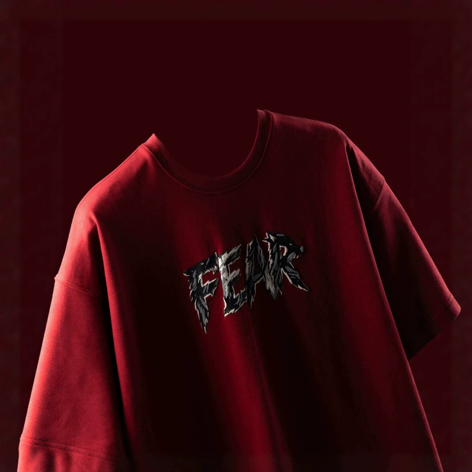 Wine-red Drop-shoulder T-shirt 1 Wine-red Drop-shoulder T-shirt