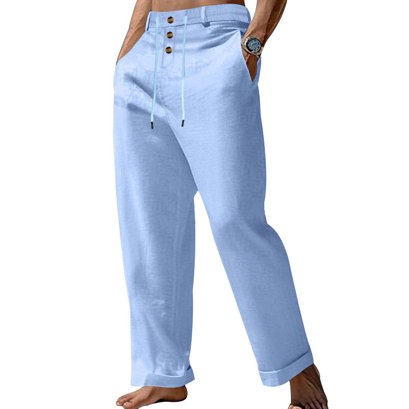 Straight-leg Cotton-Linen Casual Pants 4 Straight-leg Cotton-Linen Casual Pants - Image 4