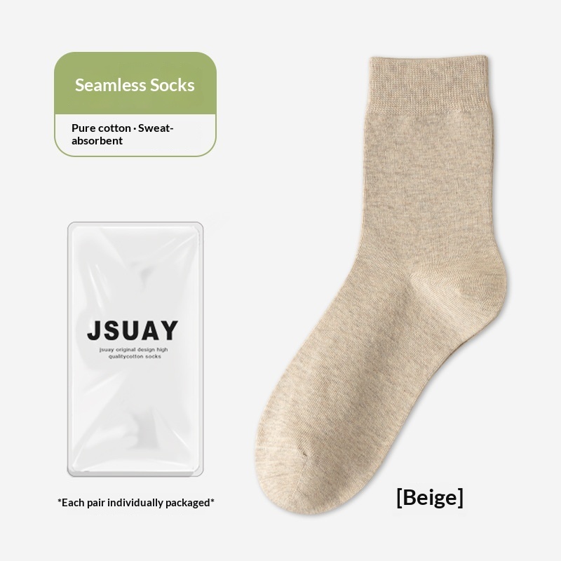 Men's Cotton Sweat-Absorbent Mid-Calf Socks 8 Men's Cotton Sweat-Absorbent Mid-Calf Socks - Image 8