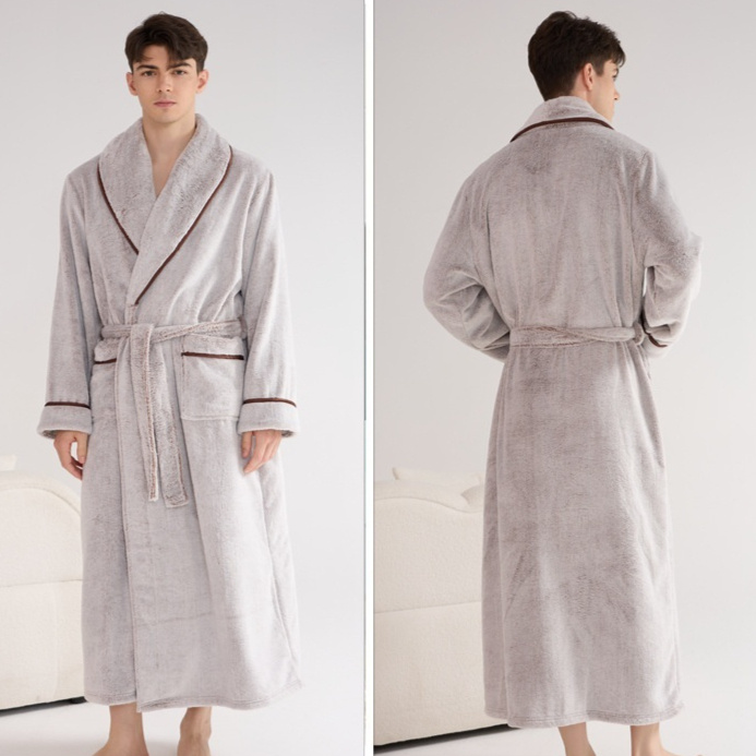 Thick Flannel Night-robe 2 Thick Flannel Night-robe - Image 2