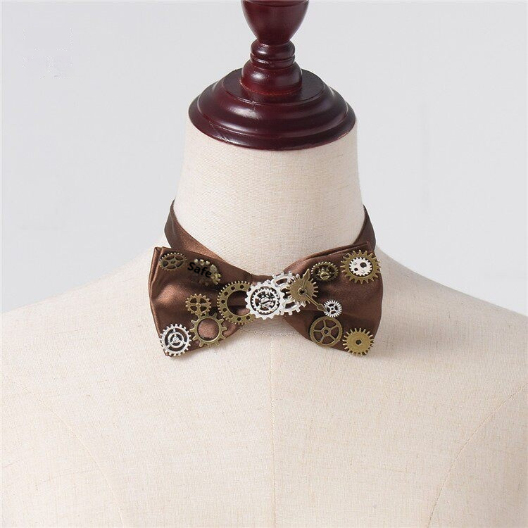 Men's Steampunk Fabric Butterfly Bow Tie 5 Men's Steampunk Fabric Butterfly Bow Tie - Image 5