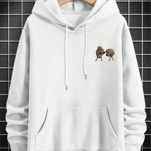 Men's Loose-fit Casual Printed Hooded Sweatshirt