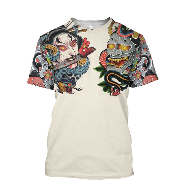 3D Men's Samurai Round Neck T-shirt 8 3D Men's Samurai Round Neck T-shirt - Image 8