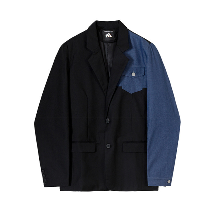 Comfortable And Versatile Denim-Panel Blazer 2 Comfortable And Versatile Denim-Panel Blazer - Image 2