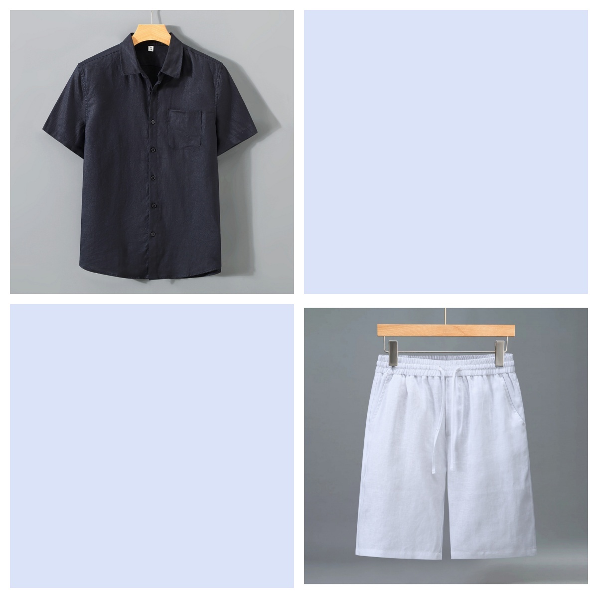 Men's Linen Shorts and Shirt Set 9 Men's Linen Shorts and Shirt Set - Image 9