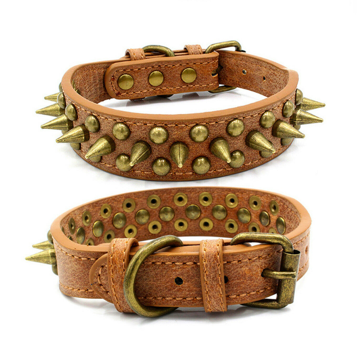 Retro Studded Leather Dog Collar with Spikes & Rivets – Sizes S to XL 7 Retro Studded Leather Dog Collar with Spikes & Rivets – Sizes S to XL - Image 7