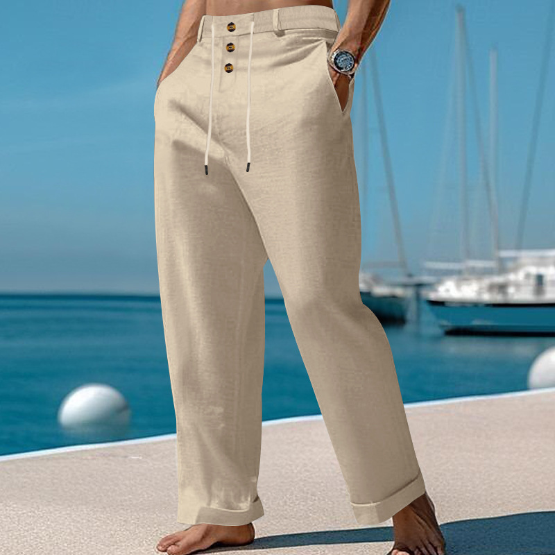 Straight-leg Cotton-Linen Casual Pants 9 Straight-leg Cotton-Linen Casual Pants - Image 9