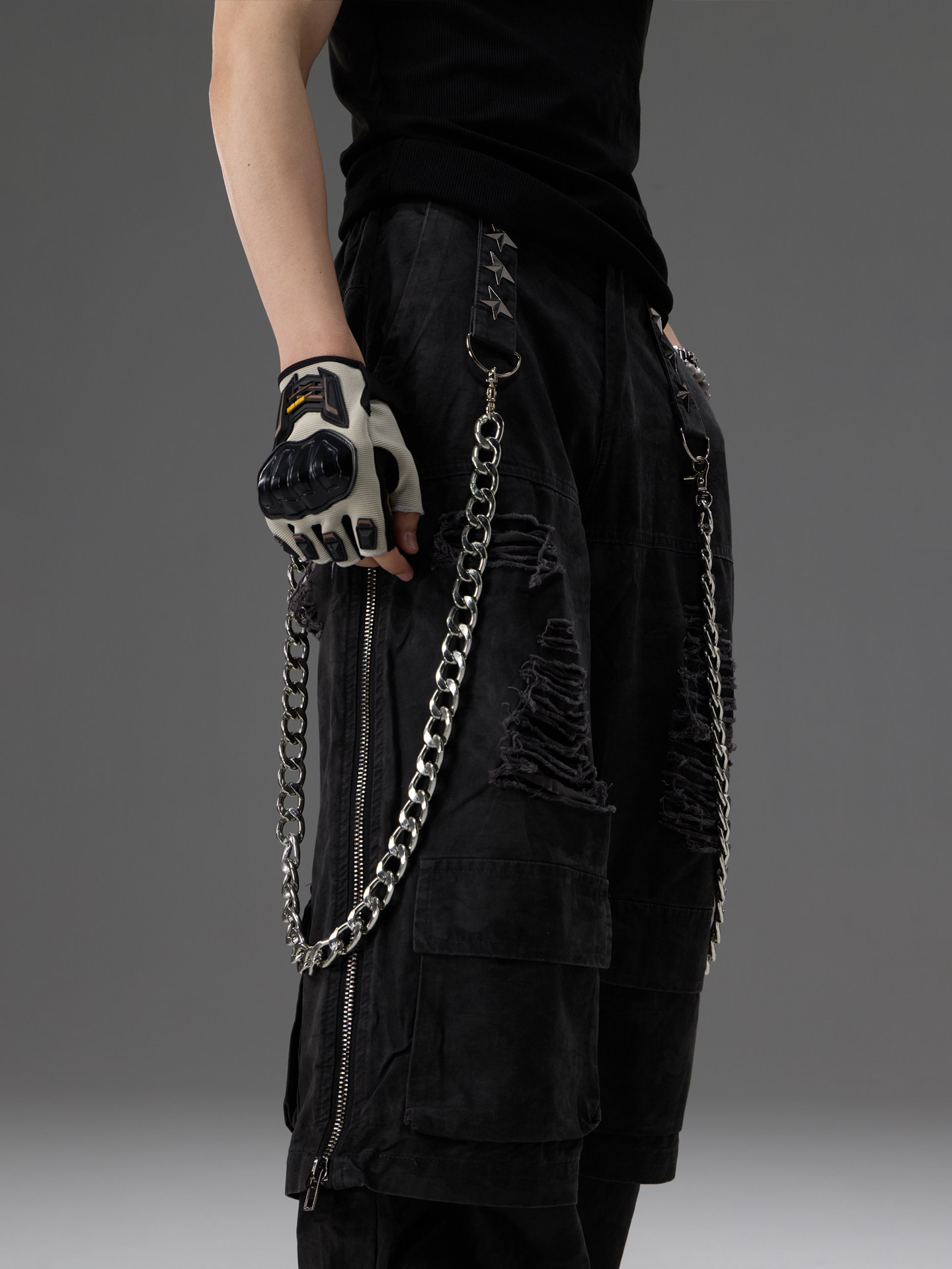 Heavy-duty Metal Belt Chain Workwear Pants 6 Heavy-duty Metal Belt Chain Workwear Pants - Image 6