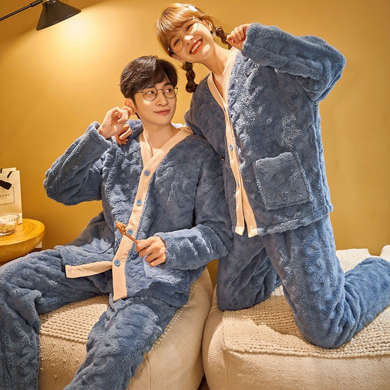 Men's Thickened And Fleece Pajama Set 4 Men's Thickened And Fleece Pajama Set - Image 4