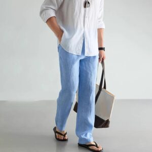 Solid-Colored Versatile Drawstring Straight-Cut Casual Pants