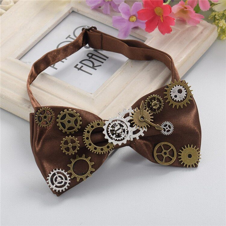 Men's Steampunk Fabric Butterfly Bow Tie 3 Men's Steampunk Fabric Butterfly Bow Tie - Image 3