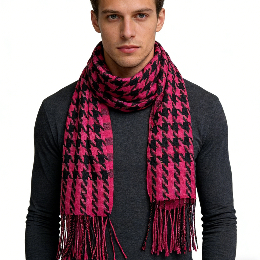 2pcs Textured Plush Scarf For Women & Men 1 2pcs Textured Plush Scarf For Women & Men