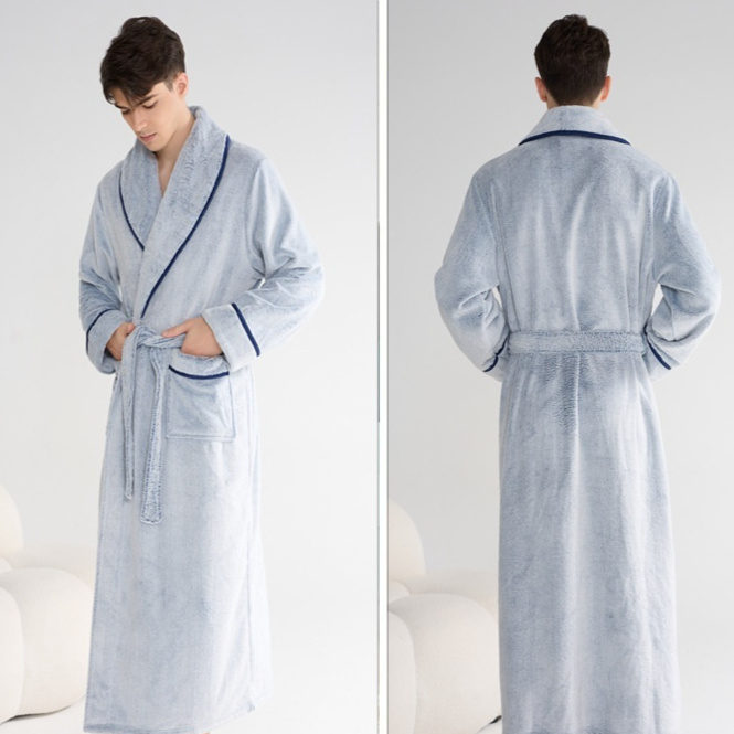 Thick Flannel Night-robe 6 Thick Flannel Night-robe - Image 6