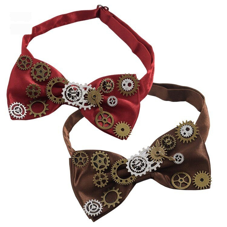 Men's Steampunk Fabric Butterfly Bow Tie 7 Men's Steampunk Fabric Butterfly Bow Tie - Image 7