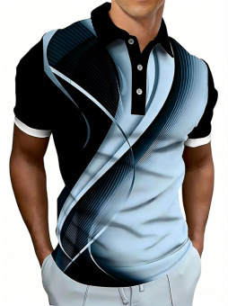 Men's 3D Digital-Print Geometric Short-Sleeve Shirt 7 Men's 3D Digital-Print Geometric Short-Sleeve Shirt - Image 7