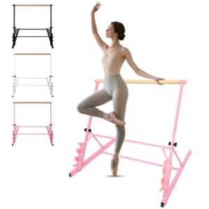 3.5 FT Solid Wood Ballet Barre With Adjustable Range Of 31.5-39.5 Inches For Dance Practice