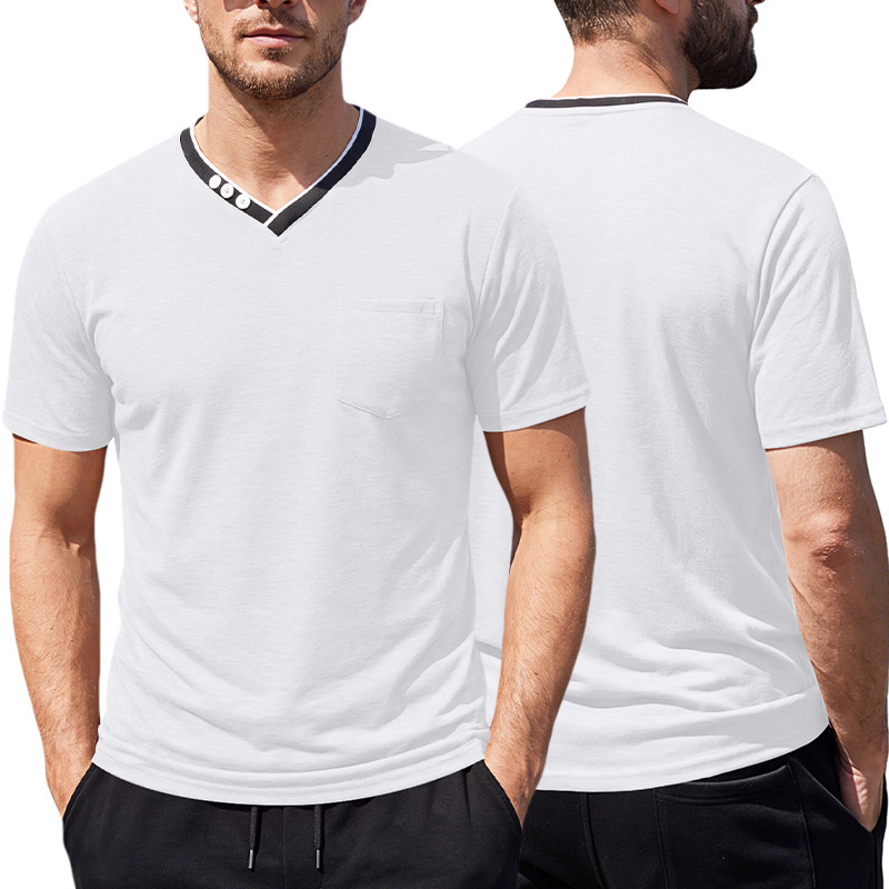 V-neck Men's Short-sleeve T-shirt 6 V-neck Men's Short-sleeve T-shirt - Image 6