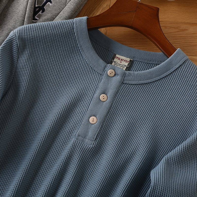 Men's Cotton Waffle-Weave Long-Sleeve Base Layer T-Shirt 9 Men's Cotton Waffle-Weave Long-Sleeve Base Layer T-Shirt - Image 9