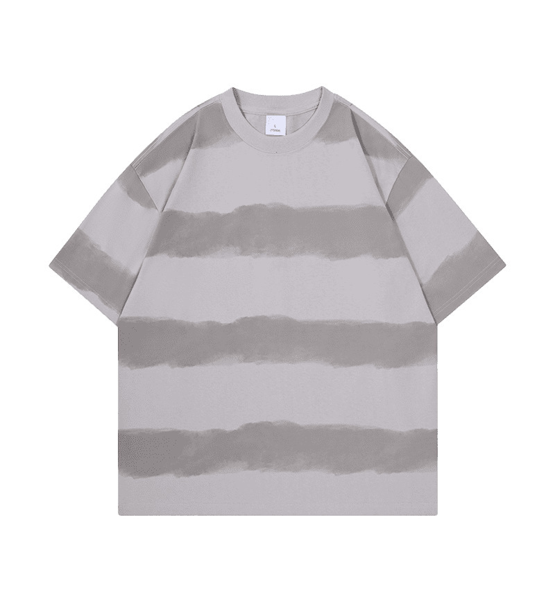 Tie-dye Washed Striped Short-Sleeve Men's Cotton T-Shirt 7 Tie-dye Washed Striped Short-Sleeve Men's Cotton T-Shirt - Image 7