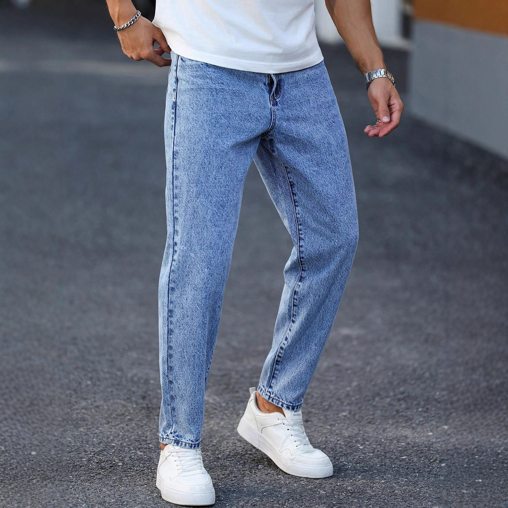 Light Blue Tapered Jeans 6 Light Blue Tapered Jeans - Image 6