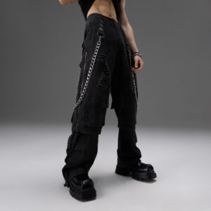 Heavy-duty Metal Belt Chain Workwear Pants