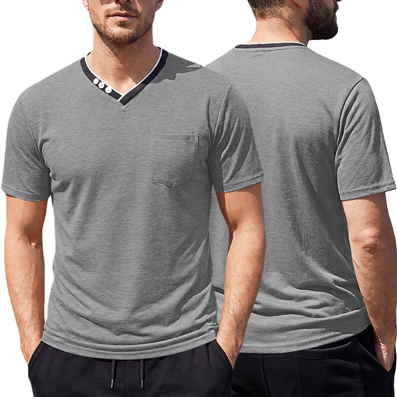 V-neck Men's Short-sleeve T-shirt 4 V-neck Men's Short-sleeve T-shirt - Image 4
