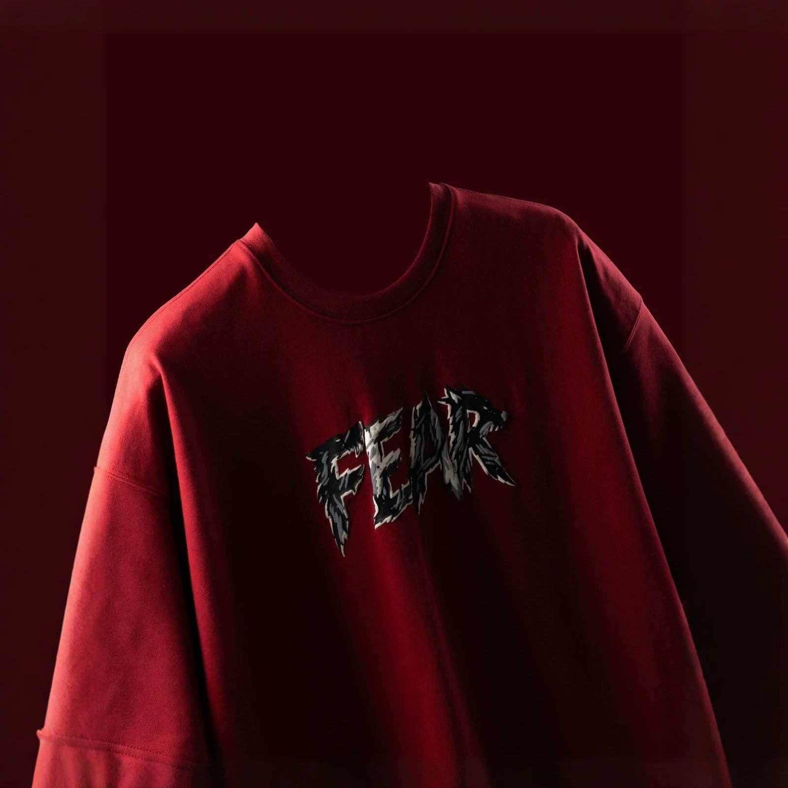 Wine-red Drop-shoulder T-shirt 5 Wine-red Drop-shoulder T-shirt - Image 5