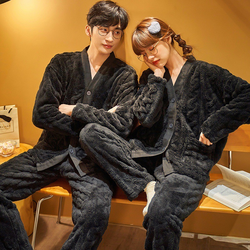Men's Thickened And Fleece Pajama Set 6 Men's Thickened And Fleece Pajama Set - Image 6
