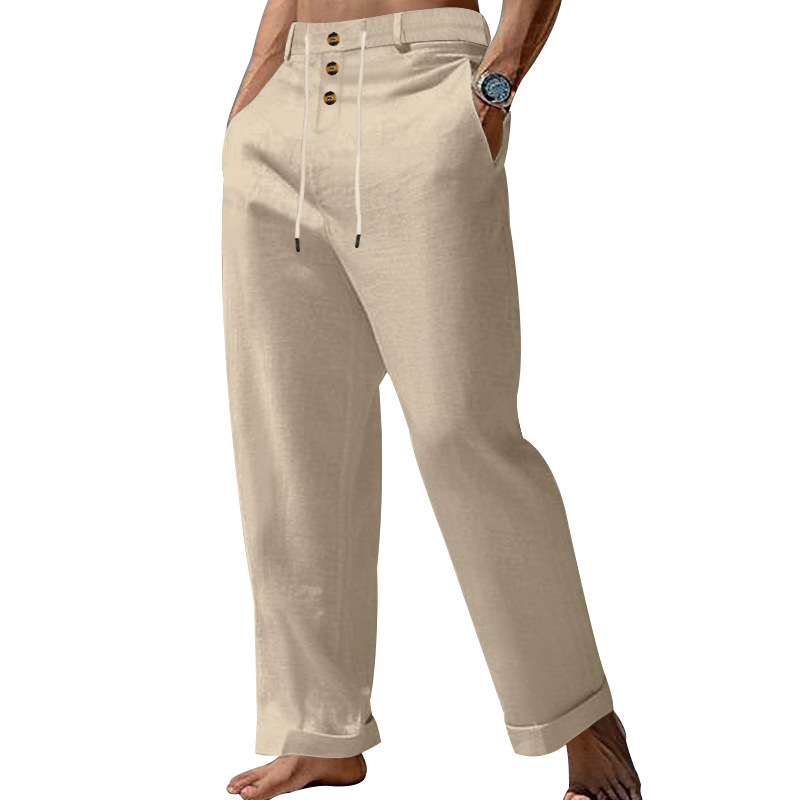 Straight-leg Cotton-Linen Casual Pants 8 Straight-leg Cotton-Linen Casual Pants - Image 8
