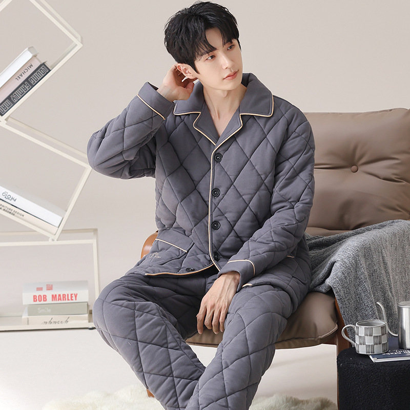 Men's Three-layer Quilted Loungewear 5 Men's Three-layer Quilted Loungewear - Image 5