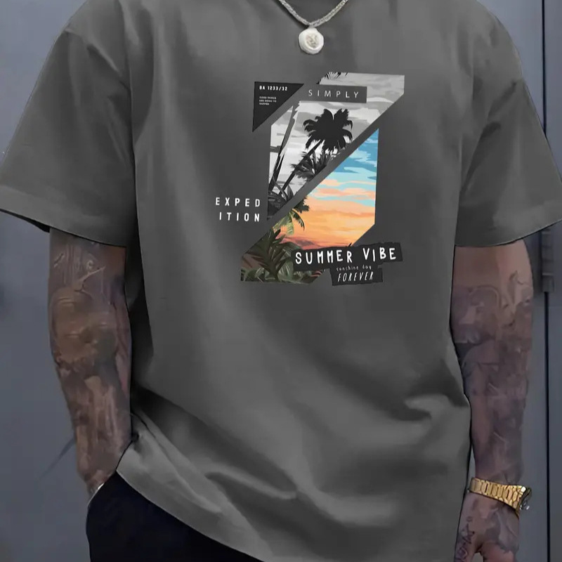 Color-Block Fashion 3D-Printed Summer Men's T-Shirt 8 Color-Block Fashion 3D-Printed Summer Men's T-Shirt - Image 8