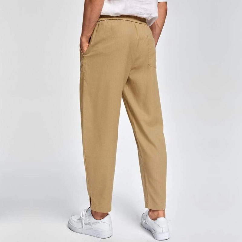 Solid-color Elastic Waist And Drawstring Pants 4 Solid-color Elastic Waist And Drawstring Pants - Image 4