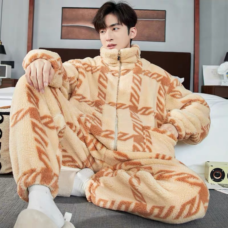 Men's Winter Thickened Zipper Pajamas 4 Men's Winter Thickened Zipper Pajamas - Image 4