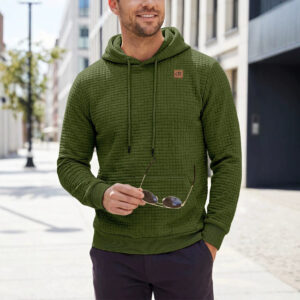 Men's Elastic Jacquard Hooded Long-Sleeve Sweatshirt