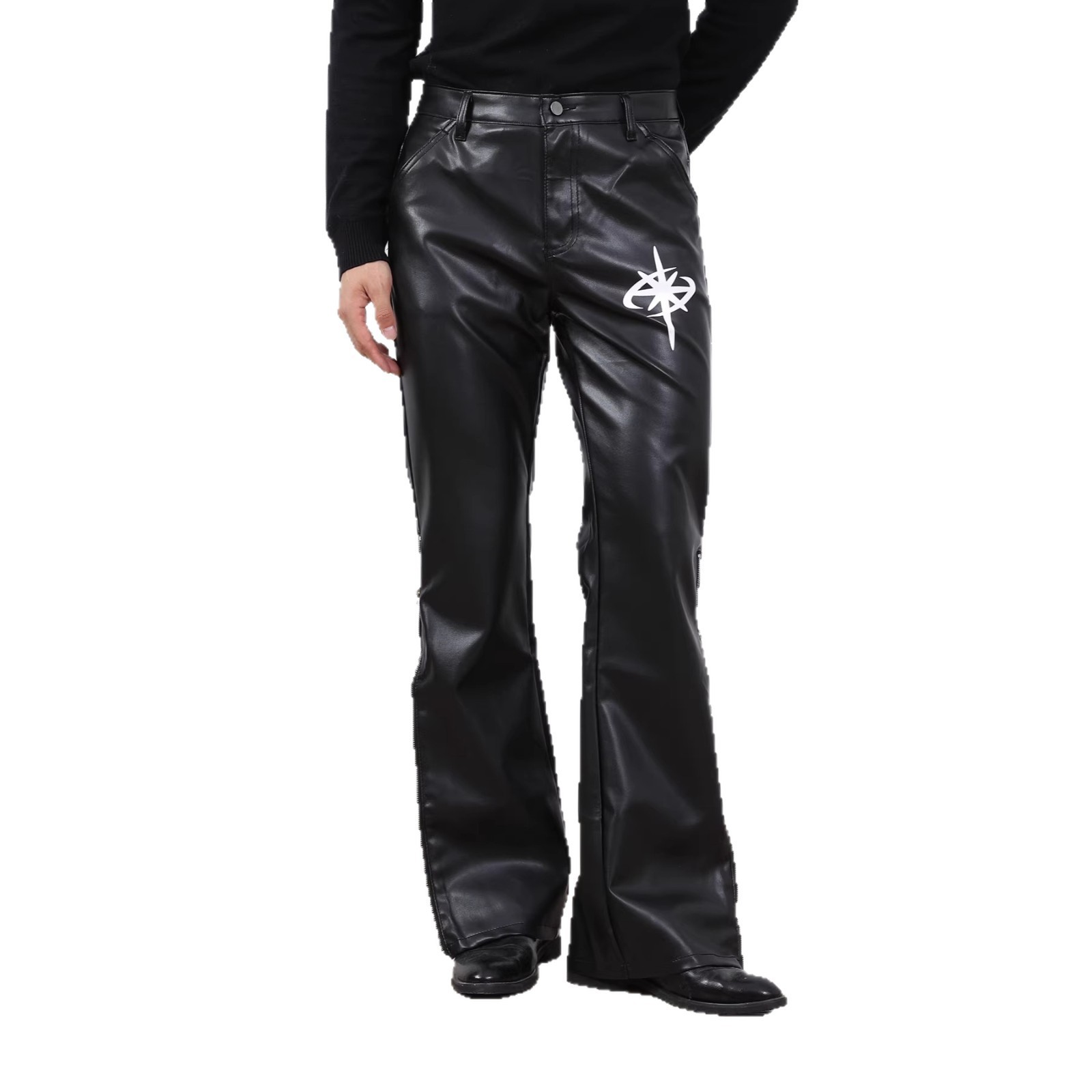 Men's Leather Wide-Leg Pants 3 Men's Leather Wide-Leg Pants - Image 3