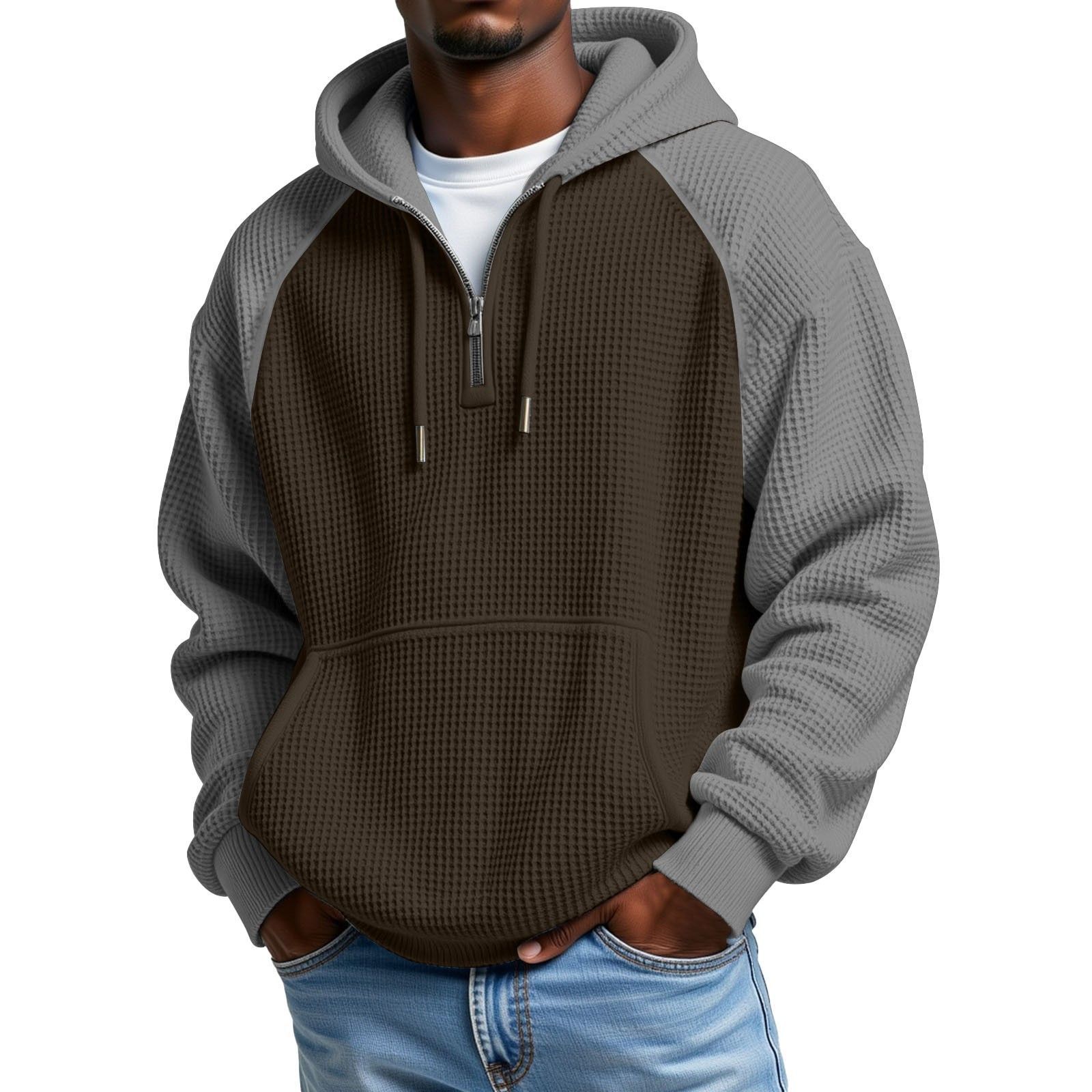 Waffle-knit Long-sleeve Hooded Jacket 9 Waffle-knit Long-sleeve Hooded Jacket - Image 9