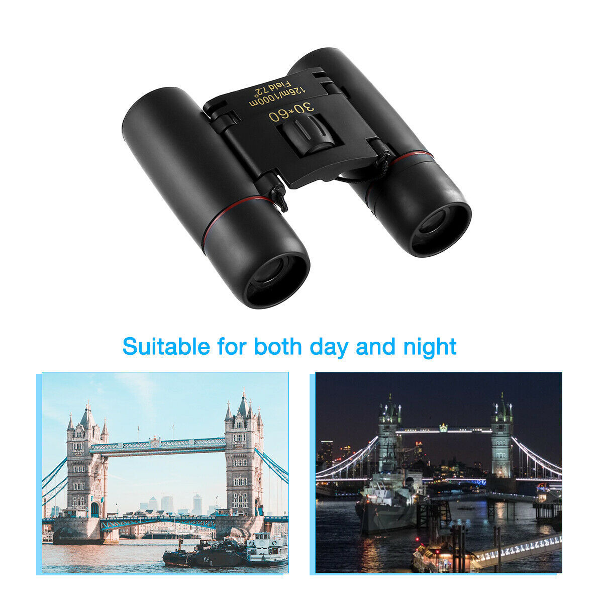 Binoculars 30x60 Zoom Mini Folding Compact Telescope 5 Binoculars 30x60 Zoom Mini Folding Compact Telescope - Image 5
