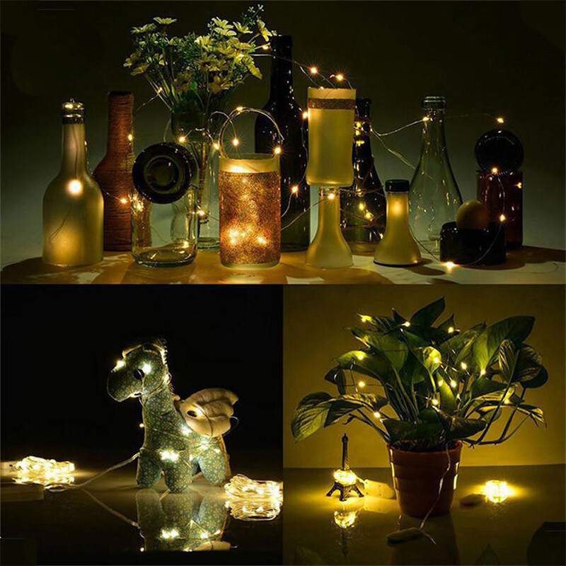 6 Pack 20 LEDs Battery Operated Mini LED Copper Wire String Fairy Lights Part 2m 5 6 Pack 20 LEDs Battery Operated Mini LED Copper Wire String Fairy Lights Part 2m - Image 5
