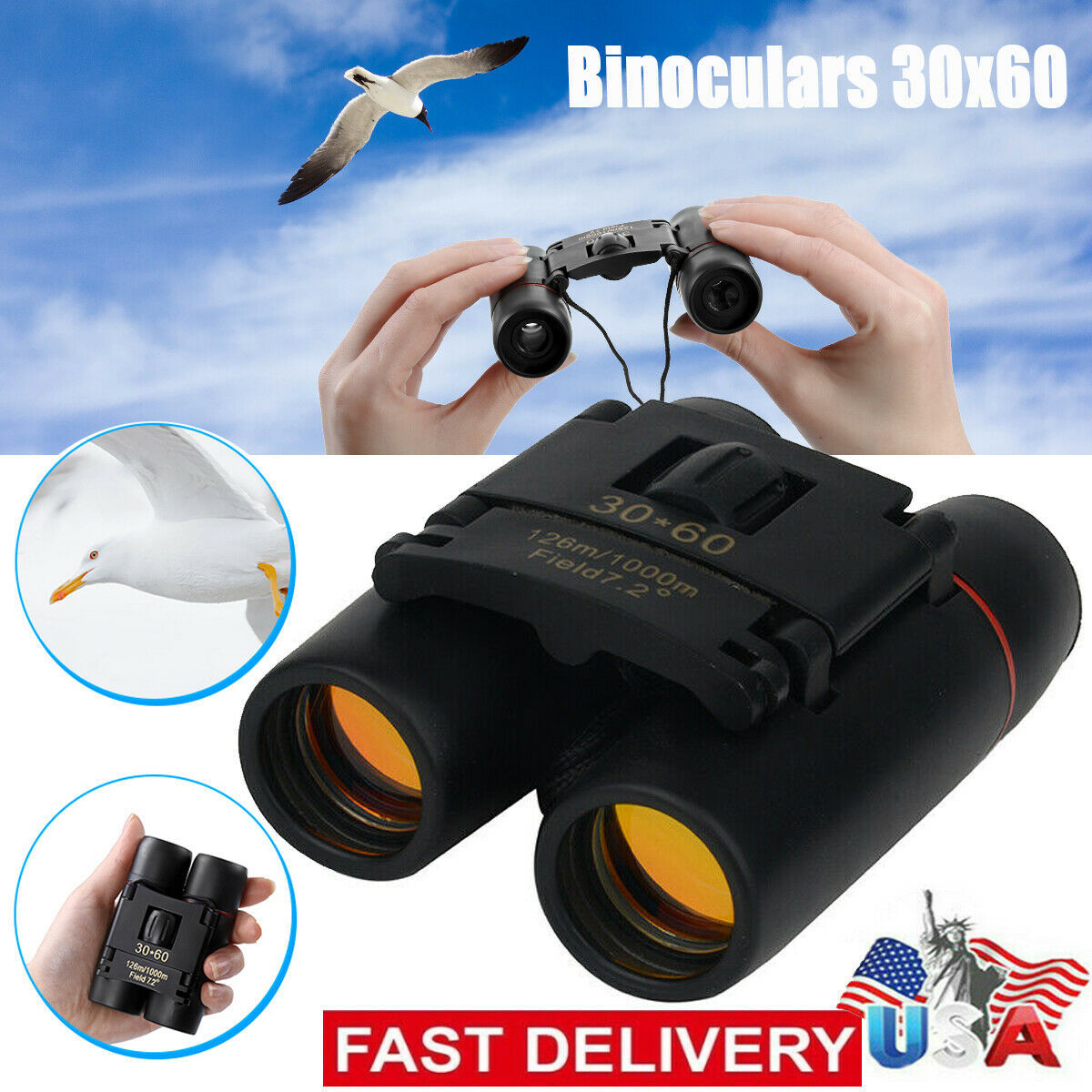 Binoculars 30x60 Zoom Mini Folding Compact Telescope 1 Binoculars 30x60 Zoom Mini Folding Compact Telescope
