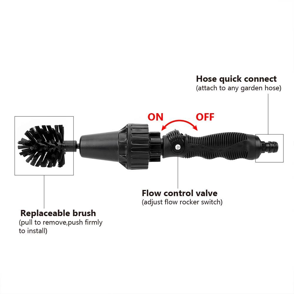 Water-driven Rotary Cleaning Brush Wash Hand-held Water Spray Brush 3 Water-driven Rotary Cleaning Brush Wash Hand-held Water Spray Brush - Image 3