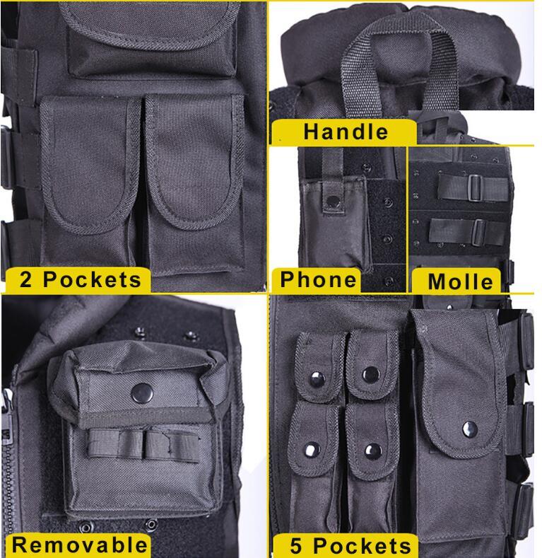 Tactical Vest Black Mens Military Hunting Vest 7 Tactical Vest Black Mens Military Hunting Vest - Image 7