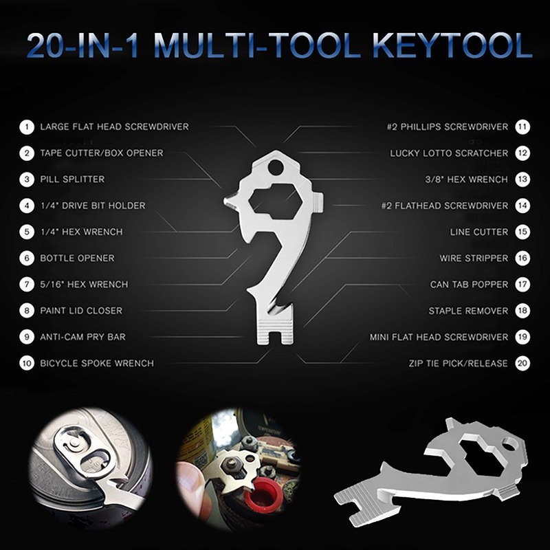 20-in-1 Stainless Steel Multi Tools Key 6 20-in-1 Stainless Steel Multi Tools Key - Image 6