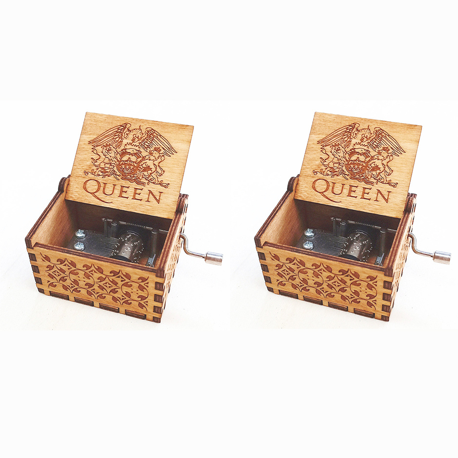 Carved Wooden Hand Crank Music Box 7 Carved Wooden Hand Crank Music Box - Image 7