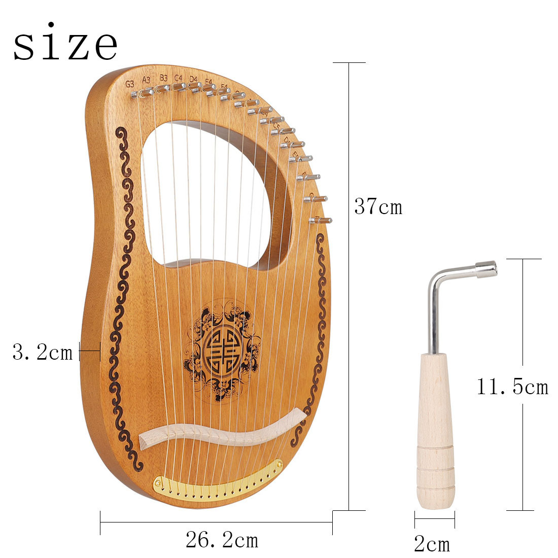 Small Harp, Portable Musical Instrument 4 Small Harp, Portable Musical Instrument - Image 4
