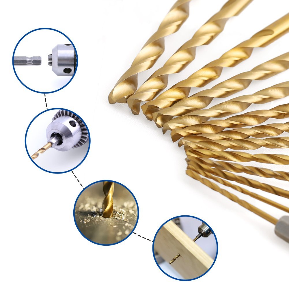 Steel Twist Drill 13 Sets, Hard Hexagonal Shank Titanium-Plated Wear-Resistant Drill Set 4 Steel Twist Drill 13 Sets, Hard Hexagonal Shank Titanium-Plated Wear-Resistant Drill Set - Image 4