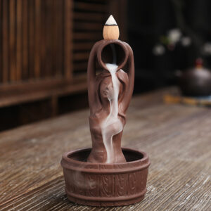 Purple Sand Backflow Smoke Aromatherapy Stove Creative Mermaid Bath Tower Cigarette Backflow Incense Burner Decoration